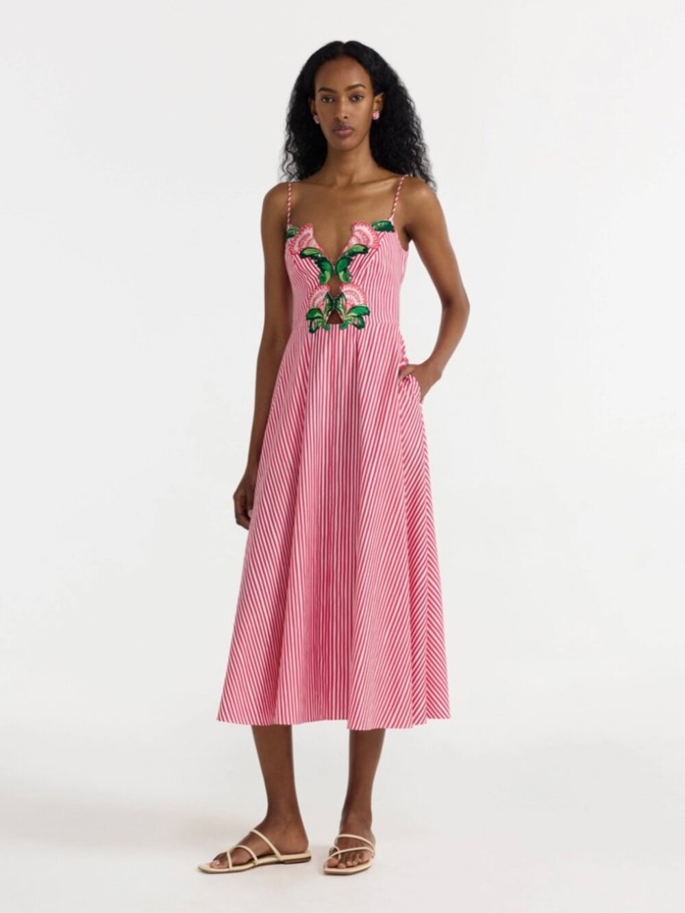 SALONI Jana B Dress in Cerise Mini Stripe
